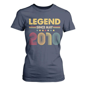 May 16th Birthday T Shirt For Women Legends Since May 2010 Retro Bday TS11 Navy Print Your Wear