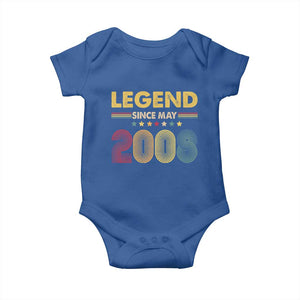 May 18th Birthday Baby Onesie Legends Since May 2008 Retro Bday TS11 Royal Blue Print Your Wear
