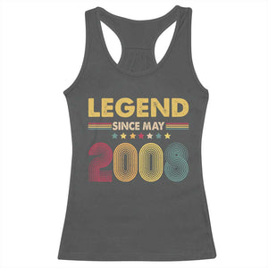 May 18th Birthday Racerback Tank Top Legends Since May 2008 Retro Bday TS11 Dark Heather Print Your Wear