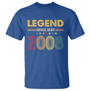 May 18th Birthday T Shirt Legends Since May 2008 Retro Bday TS11 Royal Blue Print Your Wear