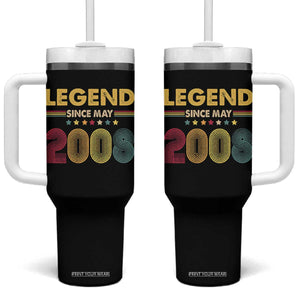 May 18th Birthday Tumbler With Handle Legends Since May 2008 Retro Bday TS11 One Size: 40 oz Black Print Your Wear