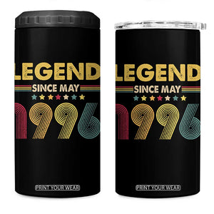 May 30th Birthday 4 in 1 Can Cooler Tumbler Legends Since May 1996 Retro Bday TS11 One Size: 16 oz Black Print Your Wear