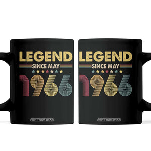 May 60th Birthday Coffee Mug Legends Since May 1966 Retro Bday TS11 Black Print Your Wear