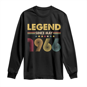 May 60th Birthday Long Sleeve Shirt Legends Since May 1966 Retro Bday TS11 Black Print Your Wear