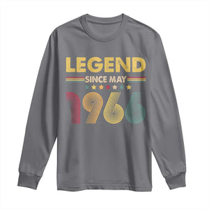 May 60th Birthday Long Sleeve Shirt Legends Since May 1966 Retro Bday TS11 Charcoal Print Your Wear