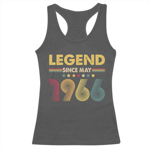 May 60th Birthday Racerback Tank Top Legends Since May 1966 Retro Bday TS11 Dark Heather Print Your Wear