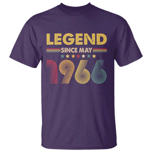 May 60th Birthday T Shirt Legends Since May 1966 Retro Bday TS11 Purple Print Your Wear