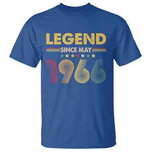 May 60th Birthday T Shirt Legends Since May 1966 Retro Bday TS11 Royal Blue Print Your Wear