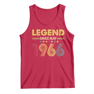 May 60th Birthday Tank Top Legends Since May 1966 Retro Bday TS11 Red Print Your Wear