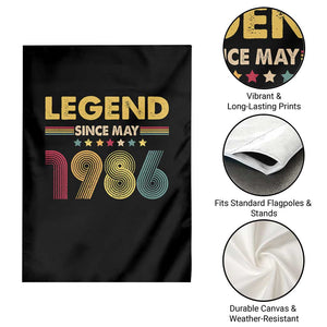 May 40th Birthday Garden Flag Legends Since May 1986 Retro Bday TS11 Print Your Wear
