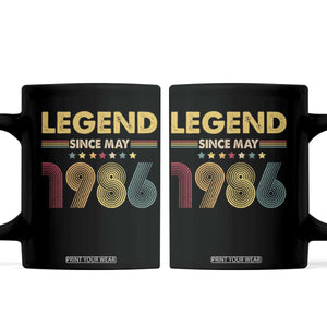 May 40th Birthday Coffee Mug Legends Since May 1986 Retro Bday TS11 Black Print Your Wear