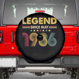 May 40th Birthday Spare Tire Cover Legends Since May 1986 Retro Bday TS11 Black Print Your Wear