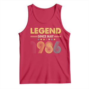 May 40th Birthday Tank Top Legends Since May 1986 Retro Bday TS11 Red Print Your Wear
