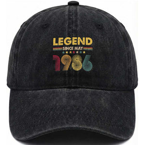 May 40th Birthday Washed Cotton Baseball Cap Legends Since May 1986 Retro Bday TS11 Print Your Wear
