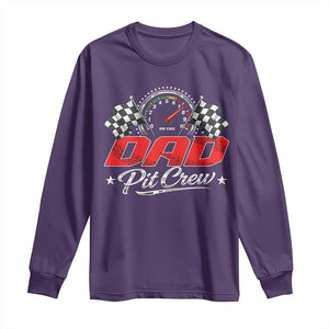 Dad Pit Crew Long Sleeve Shirt Racing Family Matching Father's Day TS11 Purple Print Your Wear