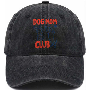 Dog Mom Club Washed Cotton Baseball Cap Life is Better with Dogs Mother's Day TS11 Print Your Wear