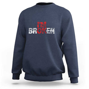 Invisible Illness Sweatshirt I'm OK I'm Broken TS11 Navy Print Your Wear