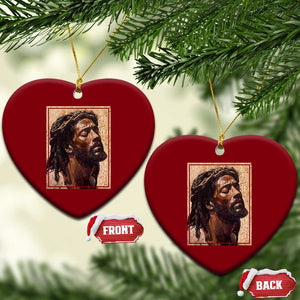 Religious Black Jesus With Crown Of Thorns Ceramic Ornament TS11 Print Your Wear