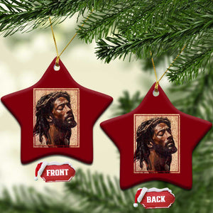 Religious Black Jesus With Crown Of Thorns Ceramic Ornament TS11 Print Your Wear