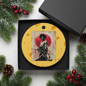 Funny African America Samurai Ceramic Ornament Japanese Art Black Warrior Fighter TS11 1pc Yellow Cheese Print Your Wear