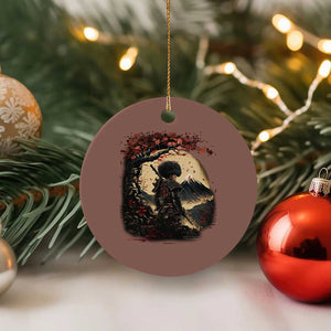Funny African American Samurai Ceramic Ornament Japanese Art Black Warrior Sakura TS11 1pc Mocha Print Your Wear