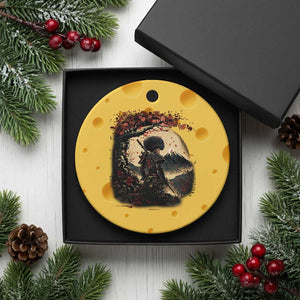 Funny African American Samurai Ceramic Ornament Japanese Art Black Warrior Sakura TS11 1pc Yellow Cheese Print Your Wear