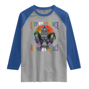 Funny Gay By Chance Alpha By Choice Raglan Shirt Wolf Alpha LGBTQ TS11 Sport Gray Royal Print Your Wear