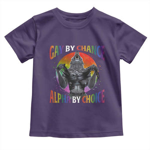 Funny Gay By Chance Alpha By Choice Toddler T Shirt Wolf Alpha LGBTQ TS11 Purple Print Your Wear