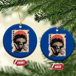 African American Female Samurai Warrior Ceramic Ornament Japanese Art Black Onna Bugeisha TS11 1pc Blue Print Your Wear