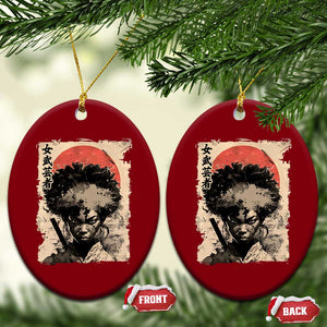 African American Female Samurai Warrior Ceramic Ornament Japanese Art Black Onna Bugeisha TS11 Print Your Wear