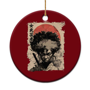 African American Female Samurai Warrior Ceramic Ornament Japanese Art Black Onna Bugeisha TS11 1pc Red Print Your Wear