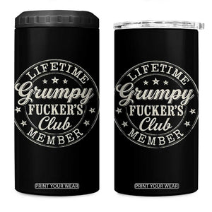 Grumpy Fucker's Club Lifetime Member 4 in 1 Can Cooler Tumbler TS11 One Size: 16 oz Black Print Your Wear
