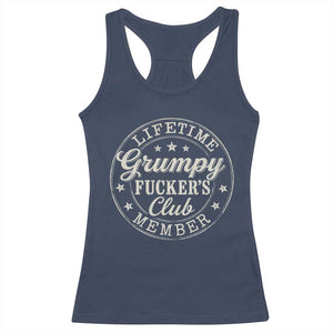 Grumpy Fucker's Club Lifetime Member Racerback Tank Top TS11 Navy Print Your Wear