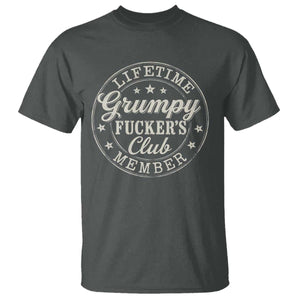 Grumpy Fucker's Club Lifetime Member T Shirt TS11 Dark Heather Print Your Wear