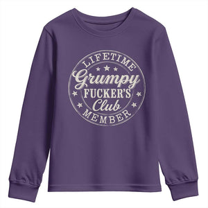 Grumpy Fucker's Club Lifetime Member Youth Sweatshirt TS11 Purple Print Your Wear