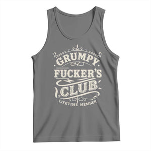 Grumpy Fucker's Club Lifetime Member Tank Top Funny Sarcastic TS11 Black Heather Print Your Wear
