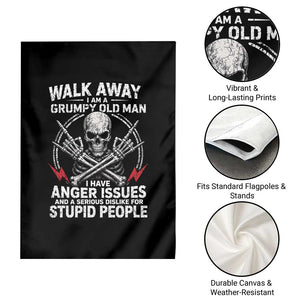 Walk Away I Am A Grumpy Old Man I Have Anger Issues Garden Flag Funny Senior Citizen TS11 Print Your Wear