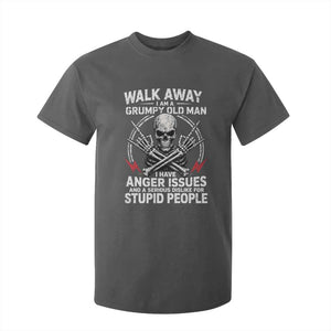 Walk Away I Am A Grumpy Old Man I Have Anger Issues T Shirt For Kid Funny Senior Citizen TS11 Dark Heather Print Your Wear