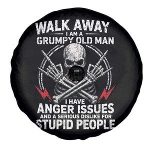 Walk Away I Am A Grumpy Old Man I Have Anger Issues Spare Tire Cover Funny Senior Citizen TS11 Print Your Wear