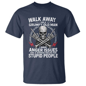Walk Away I Am A Grumpy Old Man I Have Anger Issues T Shirt Funny Senior Citizen TS11 Navy Print Your Wear