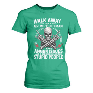 Walk Away I Am A Grumpy Old Man I Have Anger Issues T Shirt For Women Funny Senior Citizen TS11 Irish Green Print Your Wear