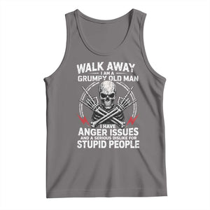 Walk Away I Am A Grumpy Old Man I Have Anger Issues Tank Top Funny Senior Citizen TS11 Deep Heather Print Your Wear