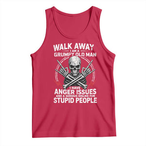 Walk Away I Am A Grumpy Old Man I Have Anger Issues Tank Top Funny Senior Citizen TS11 Red Print Your Wear
