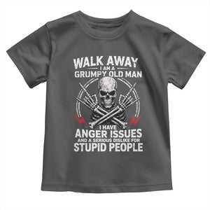 Walk Away I Am A Grumpy Old Man I Have Anger Issues Toddler T Shirt Funny Senior Citizen TS11 Dark Heather Print Your Wear