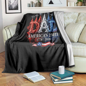 Dad USA 250th Anniversary Throw Blanket Jet Fighter American Flag Father's Day 4th of July TS11 Print Your Wear
