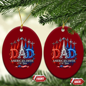 Dad USA 250th Anniversary Ceramic Ornament Jet Fighter American Flag Father's Day 4th of July TS11 Print Your Wear