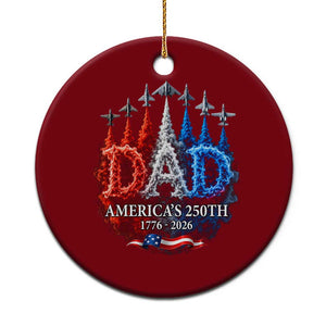 Dad USA 250th Anniversary Ceramic Ornament Jet Fighter American Flag Father's Day 4th of July TS11 1pc Red Print Your Wear