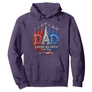 Dad USA 250th Anniversary Hoodie Jet Fighter American Flag Father's Day 4th of July TS11 Purple Print Your Wear