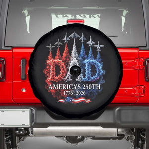 Dad USA 250th Anniversary Spare Tire Cover Jet Fighter American Flag Father's Day 4th of July TS11 Black Print Your Wear
