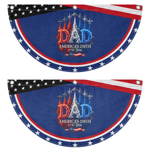 Dad USA 250th Anniversary Patriotic Fan Flag Jet Fighter American Flag Father's Day 4th of July